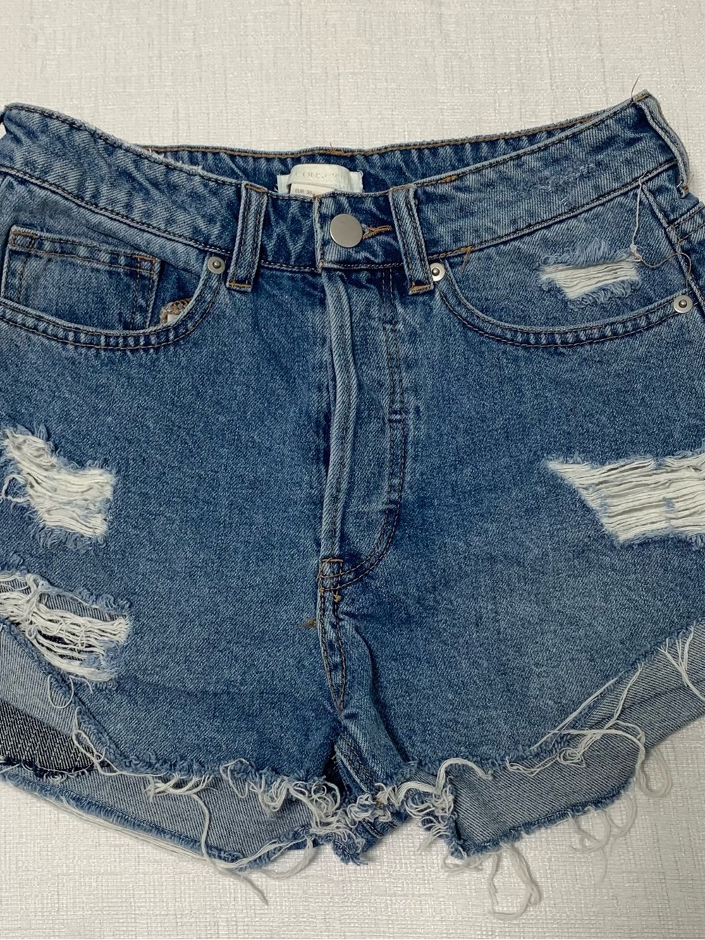 H&M Distressed Denim Jean Shorts - Blue